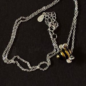 Silver Bee Pendant Necklace
